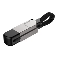 Zinc Alloy 6-in-1 Multi-Function Keychain Data Cable with PD Fast Charging for USB-C, Lightning, Micro USB Devices video