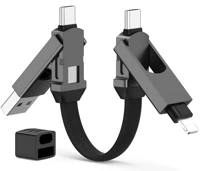 Zinc Alloy 6-in-1 Multi-Function Keychain Data Cable with PD Fast Charging for USB-C, Lightning, Micro USB Devices — view 4