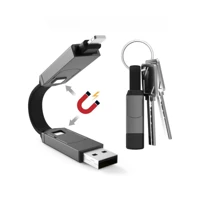 Zinc Alloy 6-in-1 Multi-Function Keychain Data Cable with PD Fast Charging for USB-C, Lightning, Micro USB Devices — view 5