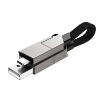 Zinc Alloy 6-in-1 Multi-Function Keychain Data Cable with PD Fast Charging for USB-C, Lightning, Micro USB Devices — view 6