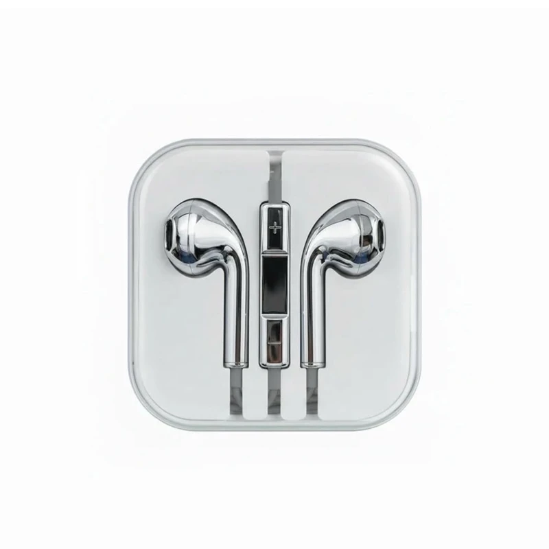 Chrome Wired Earbuds Silver with 3.5mm & Type-C Jack