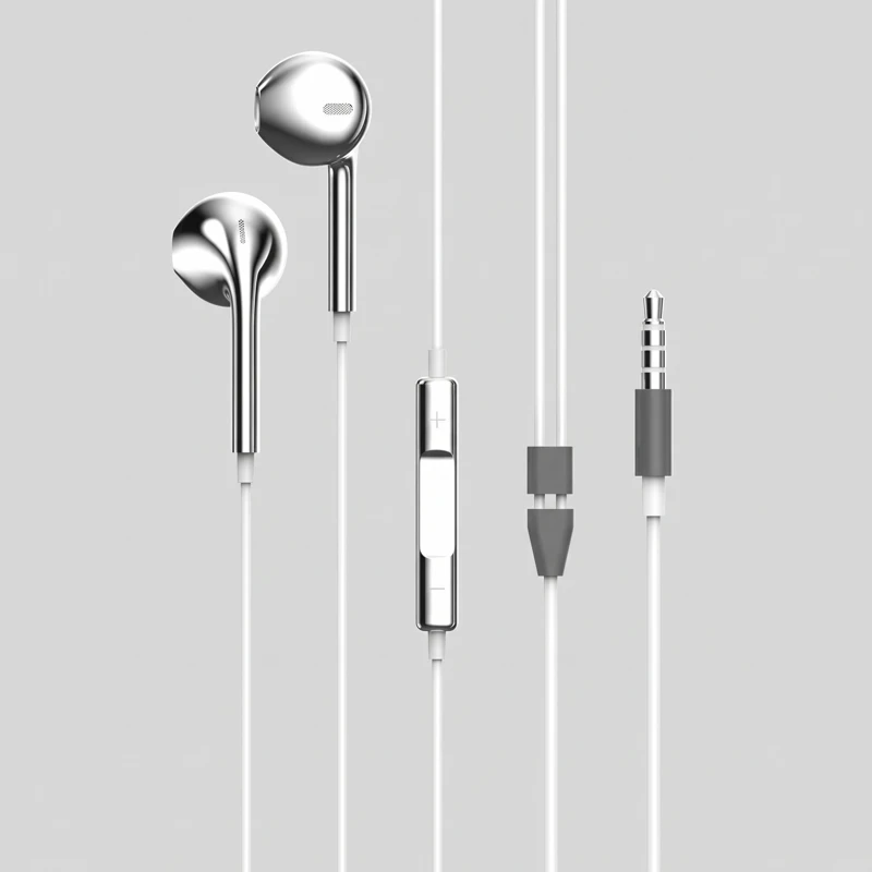 Chrome Wired Earbuds with 3.5mm and C Type Jack In-Ear Headphones Noise Isolation Built-in Microphone Volume Control Compatible with Smartphones - Image 2
