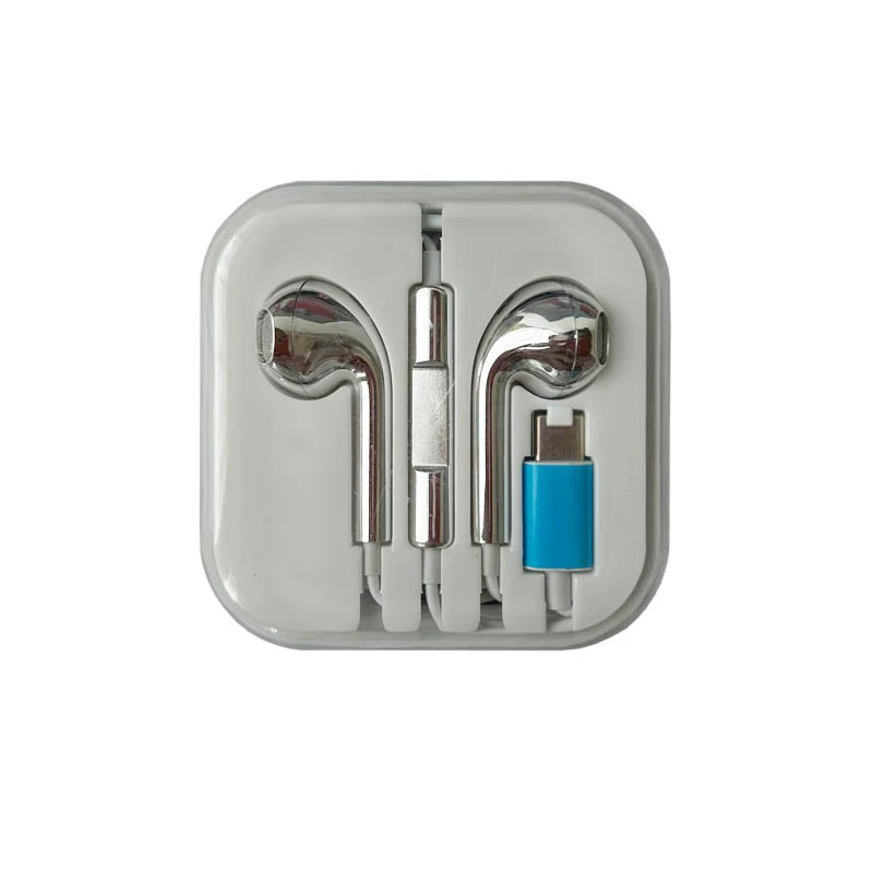 Chrome Wired Earbuds with 3.5mm and C Type Jack In-Ear Headphones Noise Isolation Built-in Microphone Volume Control Compatible with Smartphones - Image 1