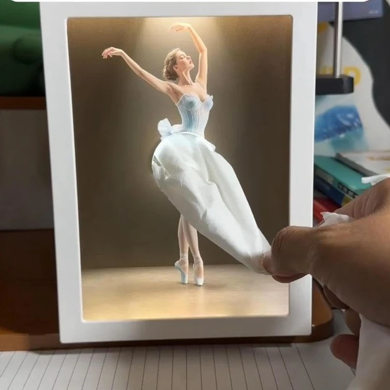 Elegant Ballet Dance Tutu Girl Figurine Tissue Box Holder, Creative Resin Desktop Ornament for Home Decor, Girl's Room, Living Room