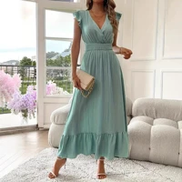 Elegant Textured Fit Flare Midi Dress Women Stylish Bodice Flared Skirt Soft Comfortable Fabric Casual Office Party Wear — view 1