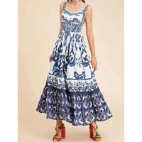 Stunning Magenta Ethnic Print Fit and Flare Maxi Dress with Elegant Silhouette Soft Comfortable Fabric Eye Catching Design Ideal for Festive Events — view 5