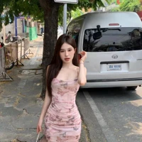 Trendy Conversational Print Maxi Dress for Women Featuring Eye Catching Storytelling Motifs Flattering Fit Comfortable Breathable Fabric Casual Summer — view 4