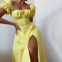 Elegant Floral Print Maxi Dress for Women All Over Blooms Lightweight Soft Fabric Relaxed Fit Full Length Silhouette Summer Casual Wear — view 4