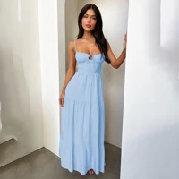 Chic White Tiered Line Dress for Women Soft Flowy Fabric Multi Layered Skirt Elegant Design Comfortable Fit Perfect Summer Brunch Events Casual Wear — view 6