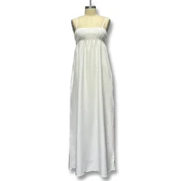 Elegant Solid Shirred Maxi Dress for Women Sleeveless Flowy Long Silhouette Comfortable Fabric Casual Party Wear Summer Evening Occasion — view 5
