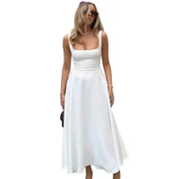 Stylish Solid Straps Maxi Dress for Women Sleeveless Comfortable Long Flowing Silhouette Soft Fabric Casual Party Wear Elegant Summer Outfit — view 2