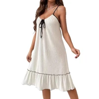 Elegant White Tiered Maxi Dress for Women Sleeveless Flowy Layered Skirt Soft Lightweight Fabric Casual Summer Beach Wedding Vacation — view 4