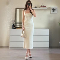 Stylish Halter Neck Bodycon Dress for Women Slim Fit Stretchable Fabric Elegant Knee Length Cut Perfect for Parties Evenings Formal Events Cocktail — view 1