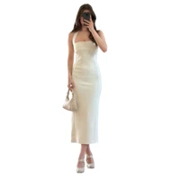Stylish Halter Neck Bodycon Dress for Women Slim Fit Stretchable Fabric Elegant Knee Length Cut Perfect for Parties Evenings Formal Events Cocktail — view 2