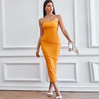 Elegant Cut and Sew Detail Bodycon Dress Women Slim Fit Panel Stitch Design Midi Length Party Work Evening Wear — view 1