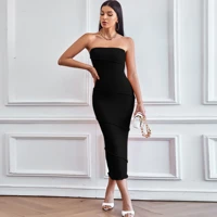 Elegant Cut and Sew Detail Bodycon Dress Women Slim Fit Panel Stitch Design Midi Length Party Work Evening Wear — view 3