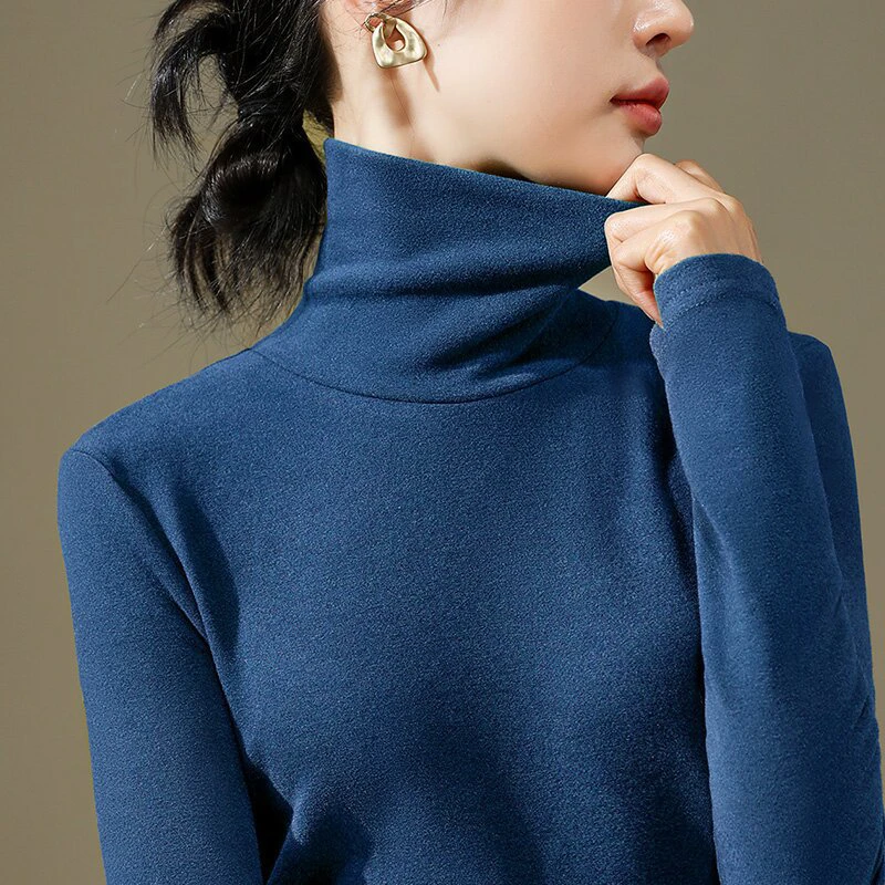 Pile collar denim blue
