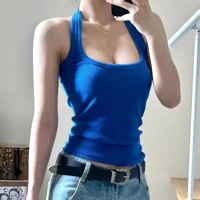 Elegant Women's Fitted Scoop Neck Tank Top Casual Formal Wear Comfortable Stretch Fabric Sleeveless Design All Seasons — view 1