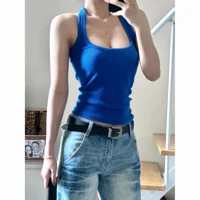 Elegant Women's Fitted Scoop Neck Tank Top Casual Formal Wear Comfortable Stretch Fabric Sleeveless Design All Seasons — view 2