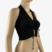 Elegant Women's Halter Neck Sleeveless Top Stretch Fabric Casual Party Summer Fashion Outfit — view 4