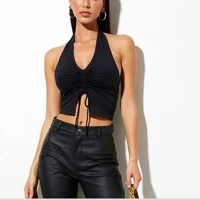 Elegant Women's Halter Neck Sleeveless Top Stretch Fabric Casual Party Summer Fashion Outfit — view 5