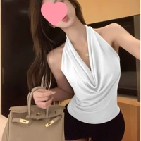 Elegant Women's Solid Cowl Top with Draped Neckline and Comfortable Stretch Fabric for Casual Party and Office Wear Outfits — view 6