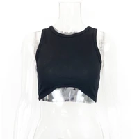 Women's Solid Color Crew Neck Short Sleeve Crop Top Cotton Blend Casual Summer Streetwear Outfit Essential — view 5