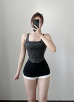 Blue Denim Corset Top Women Stylish Fitted Design Soft Stretch Fabric Perfect for Layering or Solo Wear Ideal for Casual Chic and Party Outfits — view 5