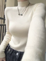 Women's Elegant Solid High Neck Top Office Wear Casual Outings Everyday Fashion Versatile All Season Basic Blouse Long Sleeve Professional Workwear — view 3