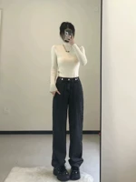 Women's Elegant Solid High Neck Top Office Wear Casual Outings Everyday Fashion Versatile All Season Basic Blouse Long Sleeve Professional Workwear — view 4