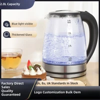 Glass Electric Kettle 2L, Fast Boiling with Blue Light — view 2