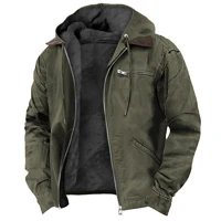 Men's Hooded Fleece Lined Jacket, Zip Up Winter Coat — view 3