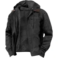 Men's Hooded Fleece Lined Jacket, Zip Up Winter Coat — view 5
