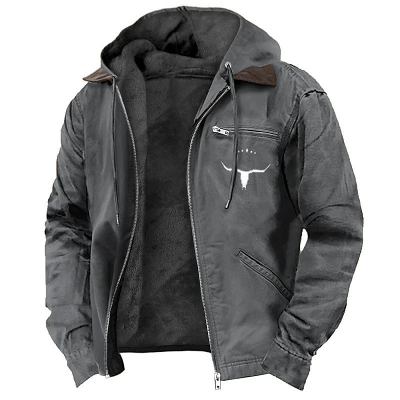 Grey with Bull Print