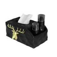 Luxury Resin Tissue Box Imitation Ceramic Tabletop Tissue Box for Living Room High Value Creative Napkin Box Home Decor — view 2