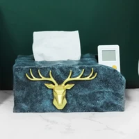 Luxury Resin Tissue Box Imitation Ceramic Tabletop Tissue Box for Living Room High Value Creative Napkin Box Home Decor — view 3