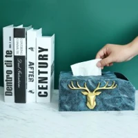 Luxury Resin Tissue Box Imitation Ceramic Tabletop Tissue Box for Living Room High Value Creative Napkin Box Home Decor — view 4