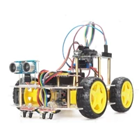 Programmable Arduino Uno Compatible Robot Kit Smart Car Ultrasonic Line Following Obstacle Avoidance Remote Control Educational STEM Learning Kit video