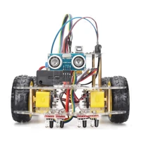 Programmable Arduino Uno Compatible Robot Kit Smart Car Ultrasonic Line Following Obstacle Avoidance Remote Control Educational STEM Learning Kit — view 2