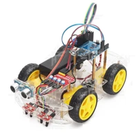 Programmable Arduino Uno Compatible Robot Kit Smart Car Ultrasonic Line Following Obstacle Avoidance Remote Control Educational STEM Learning Kit — view 4