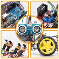 Programmable Arduino Uno Compatible Robot Kit Smart Car Ultrasonic Line Following Obstacle Avoidance Remote Control Educational STEM Learning Kit — view 5