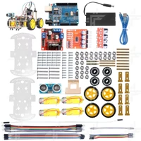 Programmable Arduino Uno Compatible Robot Kit Smart Car Ultrasonic Line Following Obstacle Avoidance Remote Control Educational STEM Learning Kit — view 6
