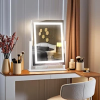 LED Vanity Mirror with Touch Controls, Foldable Desktop Makeup Mirror — view 2