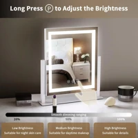 LED Vanity Mirror with Touch Controls, Foldable Desktop Makeup Mirror — view 3
