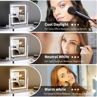 LED Vanity Mirror with Touch Controls, Foldable Desktop Makeup Mirror — view 4