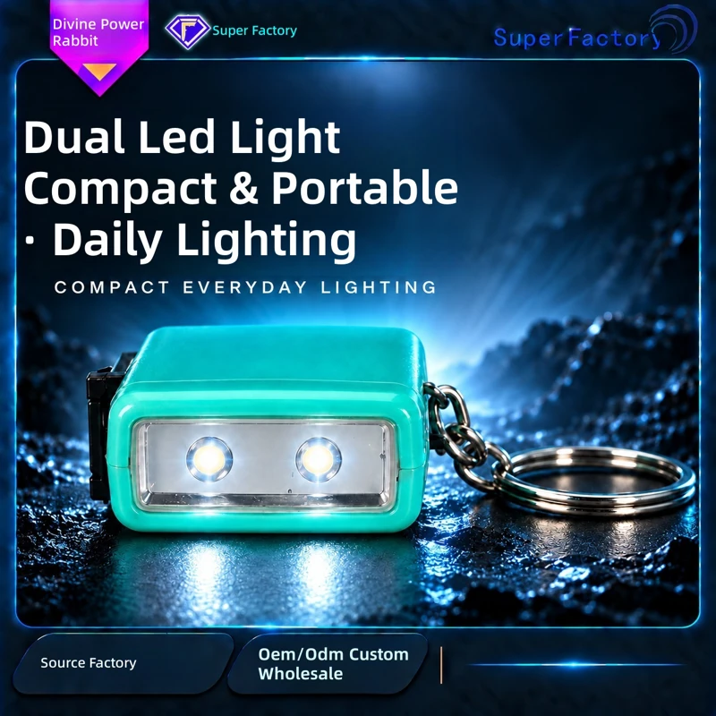 Mini Hand Crank LED Keychain Light, Portable Rechargeable Torch — view 1