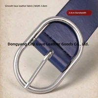 Women's PU Leather Belt with Oval Pin Buckle, 3.8 cm Wide — view 4