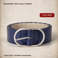 Women's PU Leather Belt with Oval Pin Buckle, 3.8 cm Wide — view 5