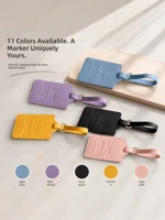 PU Leather Luggage Tag with Metal Loop, Anti-Loss Suitcase Identifier — view 3