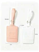 PU Leather Luggage Tag with Metal Loop, Anti-Loss Suitcase Identifier — view 5